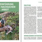 "IX. Einführung in die Nachsuchenarbeit. Einleitung, Grundlegendes zur Nachsuchenarbeit. Jäger mit Hund und erlegtem Hirsch."