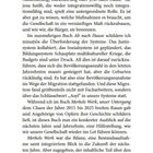 Seite 12. Text über Migrationspolitik, gesellschaftliche Herausforderungen, und Buchinhalte.