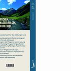 „Aufbrechen, dem Wasser folgen, Natur erleben!“ Text über Flusswanderbuch für das Salzburger Land, blau-grüne Landschaft.