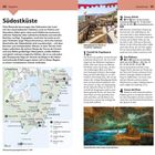 "Südostküste" beschreibt die Region mit Stränden, Naturparks und Höhlen. Enthält eine Karte, Fotos und Text über Attraktionen.