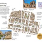 "Spaziergang durch Noto", Länge: 1,5 km. Die Karte zeigt eine Route mit Sehenswürdigkeiten und historischen Gebäuden.