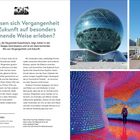 "Wo lassen sich Vergangenheit und Zukunft auf besonders spannende Weise erleben? Astana, die Hauptstadt Kasachstans..." Links Text über Astana, rechts oben Expo-Gelände und Turm, unten LED-Tunnel.