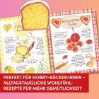 Perfekt für Hobby-Bäcker:innen – alltagstaugliche Wohlfühl-Rezepte. Rezeptseiten mit Illustrationen von Gebäck.