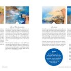 Texte: Tiefe verstärken, Luft und Weite hineinziehen, Licht setzen, Pfad mit Umbra einarbeiten. Tipp: Die Bildaufteilung wirkt...

Bilder: Vier künstlerische Illustrationen von Maltechniken mit Pinselarbeiten.