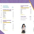 Inhalt mit Kapiteln über Manga-Techniken und -Figuren, Manga City Life, Manga Fantasy World. Illustration: Mädchen und Drache.