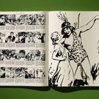 Links Comic-Panels mit Texten; rechts Illustration eines Mannes in Leopardenmuster, der nach rechts zeigt.