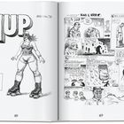 Titel: "HUP". Texte: "Getting Depressed About Women", "GIRLS ON SKATES", "BLACK & WHITE", "SEXUAL TENSION". Zeichnung von Frau auf Rollschuhen.