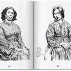 Links: "Another patient at the Surrey County Lunatic Asylum." Rechts: "Another inmate... I'm only drawing the pretty ones..." Zeichnungen von zwei sitzenden Frauen.