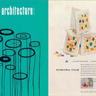 Links: "arts & architecture" April 1957. Grafik mit schwarzen Ringen. Rechts: "Pomona Tile" Werbung mit Keramikfliesen.