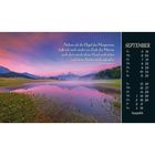 Text links: "Nähme ich die Flügel des Morgenrots... Psalm 139,9-10". Rechts: Septemberkalender. Landschaft mit See im Vordergrund.