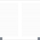 "ADRESSEN" unten auf grauen Reitern; leere, linierte Doppelseite mit horizontalen Linien.