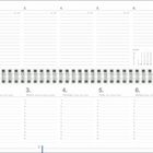 Ein Wochenkalender mit Daten vom 1. bis 7. Februar und deutschen sowie englischen Wochentagen. Mondphasen und Uhrzeiten sind enthalten.