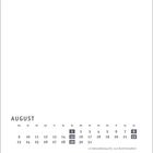 Kalenderseite für August mit hervorgehobenen Tagen: 1., 15., 29. Feiertage: 1.8. Nationalfeiertag (CH), 15.8. Mariä Himmelfahrt.