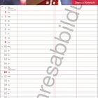 Kalender mit Porträt eines Fußballspielers, Text: "Joshua Kimmich", Monat: "AUGUST", Logo: "FC BAYERN MÜNCHEN".