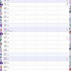 Kalender für August mit Feiertagen, Wochennummern und Notizbereich. Floraler Rand mit Beeren und Blumen.