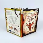 "Gefährlich gut lesen", "Viele Grüße aus der Hölle". Eine Illustration zeigt einen roten Teufel mit Flügeln.
