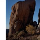 "Bobbye Hall. Bob Dylan, Marvin Gaye, Stevie Wonder, Stevie Nicks, Carole King, Bruce Springsteen. Desertaufnahme in Kalifornien." Eine Person sitzt mit Trommeln auf großen Felsen in einer Wüstenlandschaft.