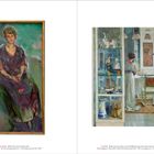 Links: Porträt einer Frau von Anton Kolig. Rechts: Carl Moll, Interieur mit Frau in hellem Raum.