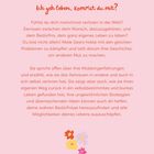 Text in orange: "Ich geh leben, kommst du mit?". Pinker Hintergrund mit Blumenillustrationen. Unten links Logo: "GRAU".