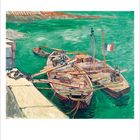 8 - 1 bis 31. Illustration von Booten auf grünem Wasser mit französischer Flagge und Anlegestelle links.