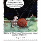 "Willst du wissen, Stefan, was ich mir von der Sternschnuppe gewünscht habe?" Illustration mit Kuh und Sternschnuppe.