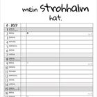 Text: "Ich bin jetzt in dem Alter, in dem es mir fast egal ist, welche Farbe mein Strohhalm hat." Kalendermonat August 2027.