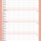 August 8-2027, Wochenkalender mit Wochentagen und Kalenderwochen, Notizbereich, florale Muster und Vögel.