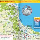 Texte: "SHOPPINGMALLS", "INSIDER-TIP", "Aus einer anderen Welt", "Unikate: aus Glas geblasen".

Links: Einkaufsführer-Seiten mit Beschreibungen von Geschäften in Danzig. Rechts: Foto eines modernen Gebäudes mit markanter Skulptur.