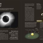 "BEWEIS DER RELATIVITÄT" Text über Einstein und Relativitätstheorie, Sonnenfinsternisfoto, Eddington-Zitat, Erklärung Lichtkrümmung.