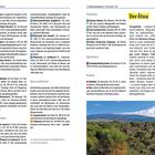 Texte über "Einkaufen", "Aktivitäten", "Verkehr" mit Details zu Orten und Kontakten. Rechts oben steht "Der Ätna". Unten mittig eine Landschaft mit Vegetation und Berge im Hintergrund.