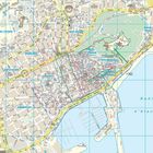 Stadtplan von Alicante mit Straßen und Bezirken wie Ensanche, Centro und Santa Cruz entlang der Küste von Badia d'Alacant.