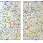 Eine detaillierte Straßenkarte von Fjordnorwegen mit Routen 4 und 5, sowie Landschaftsnamen wie Sogn und Fjordane.