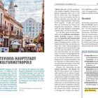 "Montevideo: Hauptstadt und Kulturmetropole", "NICHT VERPASSEN!", "Überblick". Bild zeigt eine belebte Straße mit alten Gebäuden.