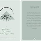 "Motivation für deinen zukünftigen Weg." Grafik mit Halbkreis, Dreieck und Linien, daneben Text über Fortschritt.