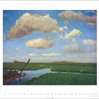 Text: "Fritz Overbeck (1869-1909) - In den Wiesen II - Öl auf Leinwand." Illustration: Weite Wiesenlandschaft mit Wolken.