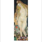 Text: "Gustav Klimt", "Adam und Eva", "1917". Illustration eines Gemäldes von zwei umarmenden Figuren, eine Frau und ein Mann.