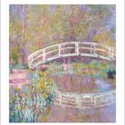 MONET. Brücke in Monets Garten · 1895/1896. Ein impressionistisches Gemälde mit einer Brücke und bunten Blumen.