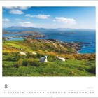 "Coornagillagh, Ring of Kerry, County Kerry" steht in der Mitte. Grüne Hügel mit Schafen, dahinter Meer und Berge.