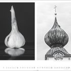 Linker Text: "8". Rechter Text: "Knoblauch (Allium sativum) | Kirche Frauenchiemsee, Chiemsee, Deutschland | Foto © Tanter Andrea Hofmann". Links eine Knoblauchknolle, rechts eine Kirchturmspitze.