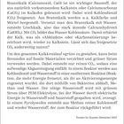 Text über "Grüner Kalk und grüner Wasserstoff", den chemischen Prozess von Branntkalk und Verwendung von grünem Strom.