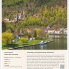 Deutschland, Baden-Württemberg, unterwegs im Burgenland des Neckartals. Foto von Zwingenberg, Fluss, Wohnmobile, Burg im Wald.