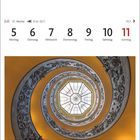 Juli, 27. Woche, 21.6.–22.7. Montag 5 bis Sonntag 11, Bramante-Treppe im Museo Pio-Clementino. Spiraldesign mit Glasdach.