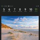 5–11. Juli, Woche 27. Strand am Roten Kliff, Sylt. Sanddünen, Meer, blauer Himmel, wenige Wolken.