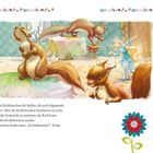 Text: Rani zeigte den Eichhörnchen die Stellen... "Es funktioniert!", freute sich Rani. Illustration: Eichhörnchen und Rani in einem Raum.