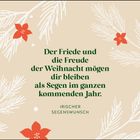 „Der Friede und die Freude der Weihnacht mögen dir bleiben als Segen im ganzen kommenden Jahr.“ Weihnachtliche Illustration.