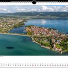 "Lindau – Blick über die Insel in Richtung Pfänderstock." Kalenderseite für August 2027 mit einer Ansicht der Insel Lindau.