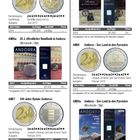 AND6: 25 J. öffentlicher Rundfunk in Andorra. AND7a: 100 Jahre Hymne Andorras. Münzenabbildungen und -details sichtbar.