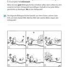 Den Höhepunkt einer Geschichte gestalten. 

Comic: Ein Mann mit Gartenschlauch spritzt Hund nass.