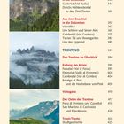 Seite 8, Inhaltsverzeichnis mit Orten und Seitenzahlen. Enthält Fotos von Berglandschaften und einem See.