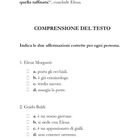 "Comprensione del testo" und Aussagen über Elena und Guido mit Auswahlmöglichkeiten. Nummer 13 unten.
